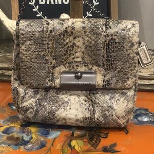Coach Leather Kristin Embossed Reptile Print Crossbody Bag $259